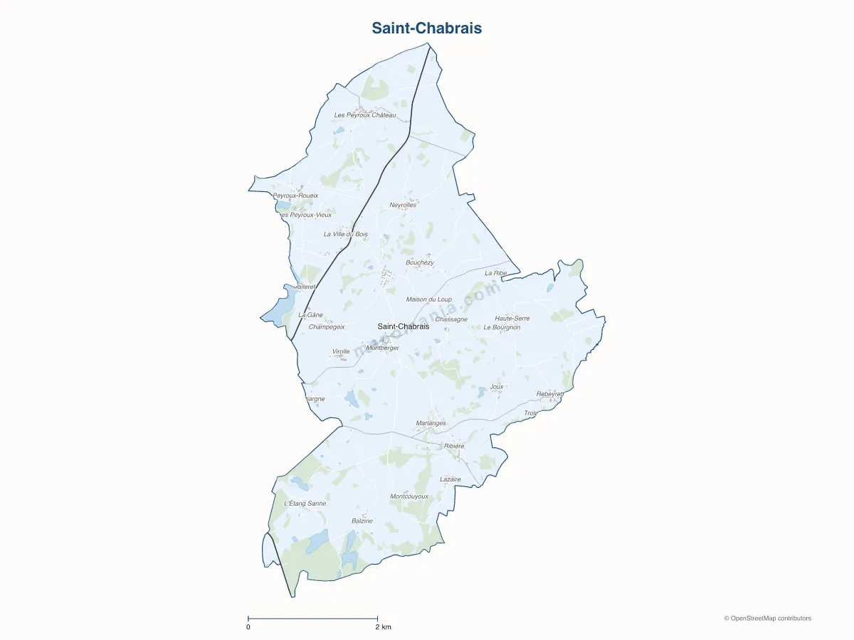 Carte de Saint-Chabrais à personnaliser