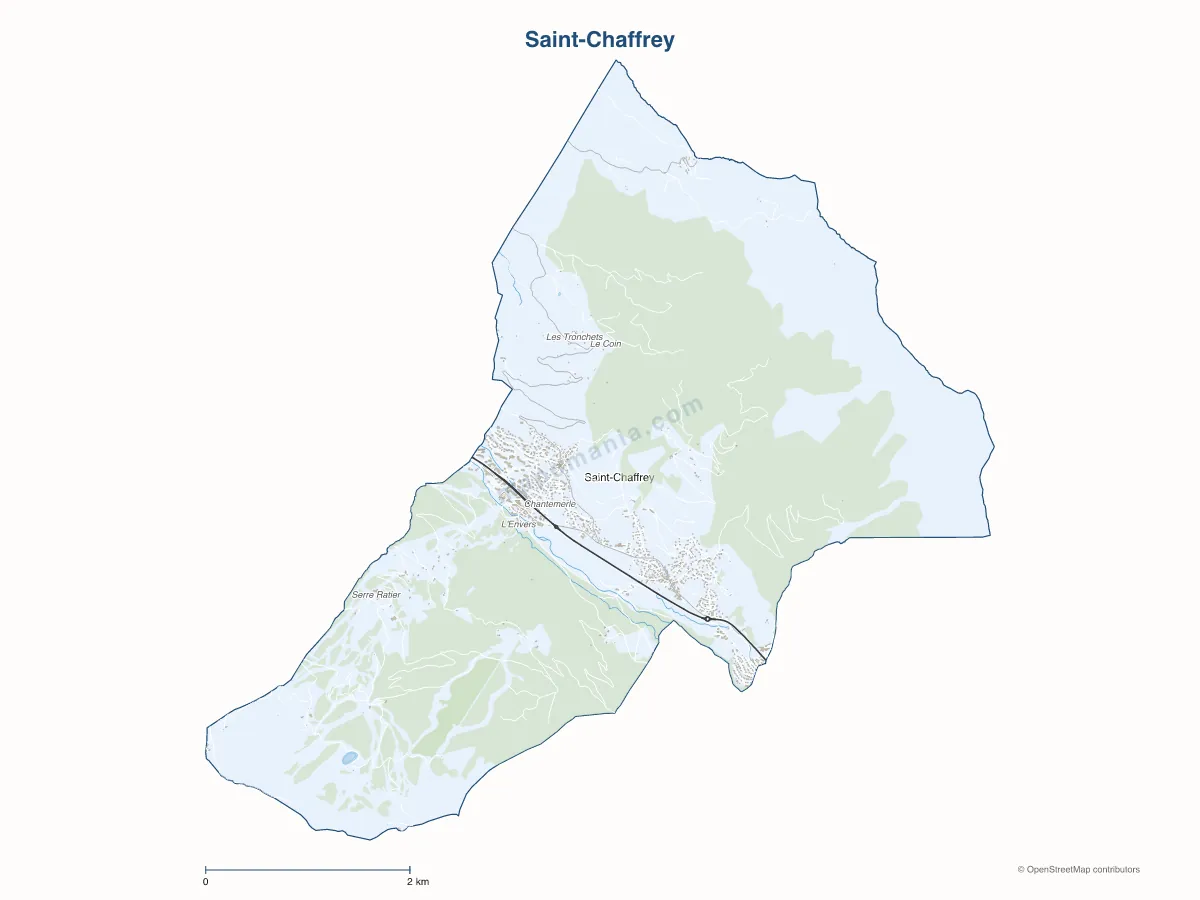 Carte de Saint-Chaffrey à personnaliser