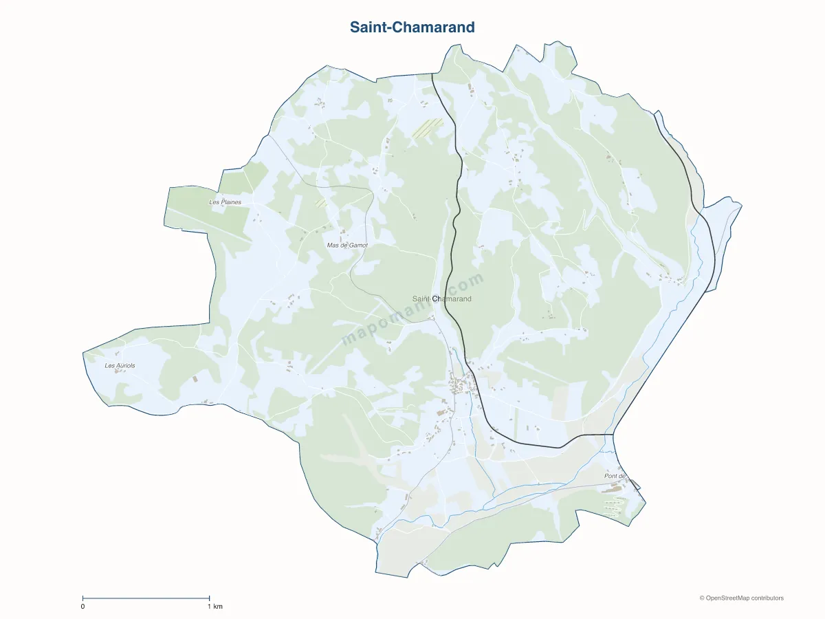 Carte de Saint-Chamarand à personnaliser