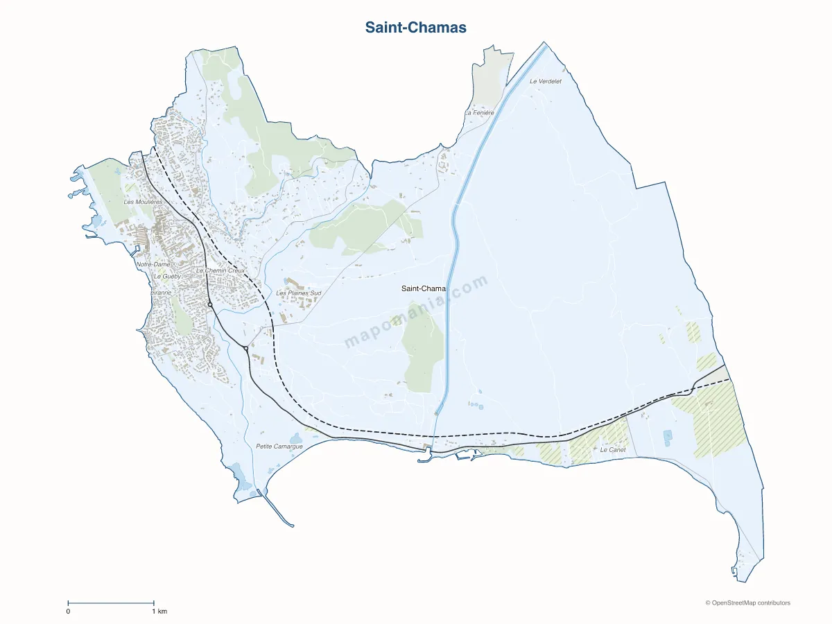 Carte de Saint-Chamas à personnaliser