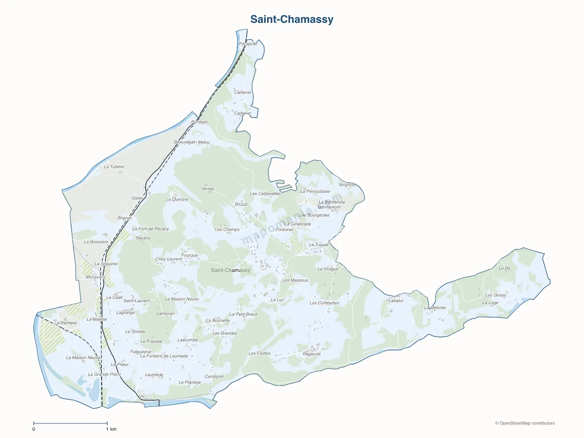 Carte de Saint-Chamassy à personnaliser