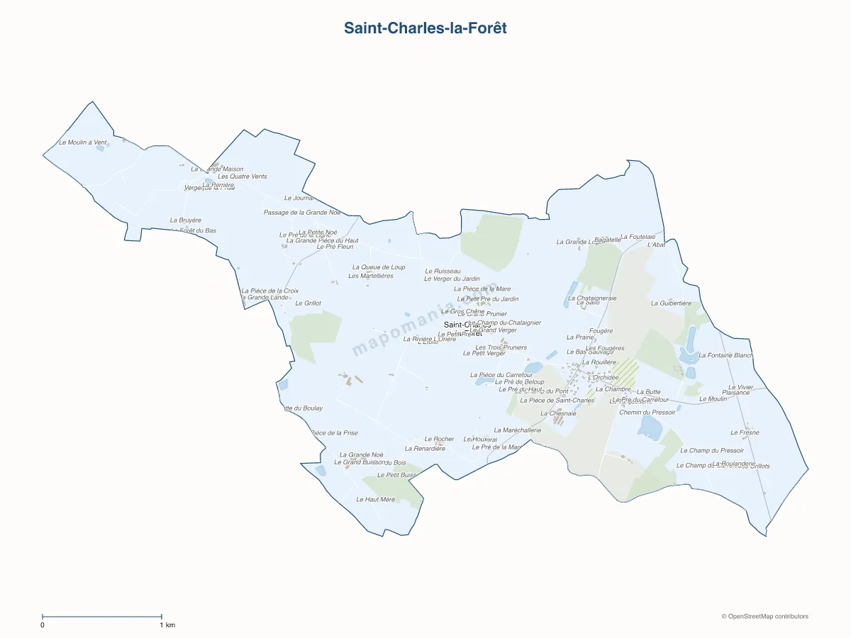 Carte de Saint-Charles-la-Forêt à personnaliser