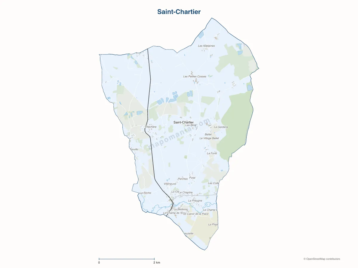 Carte de Saint-Chartier à personnaliser