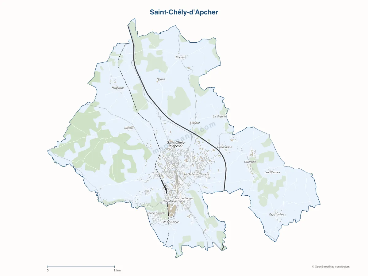 Carte de Saint-Chély-d'Apcher à personnaliser