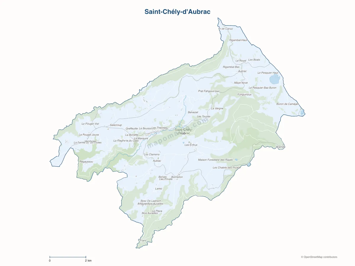 Carte de Saint-Chély-d'Aubrac à personnaliser