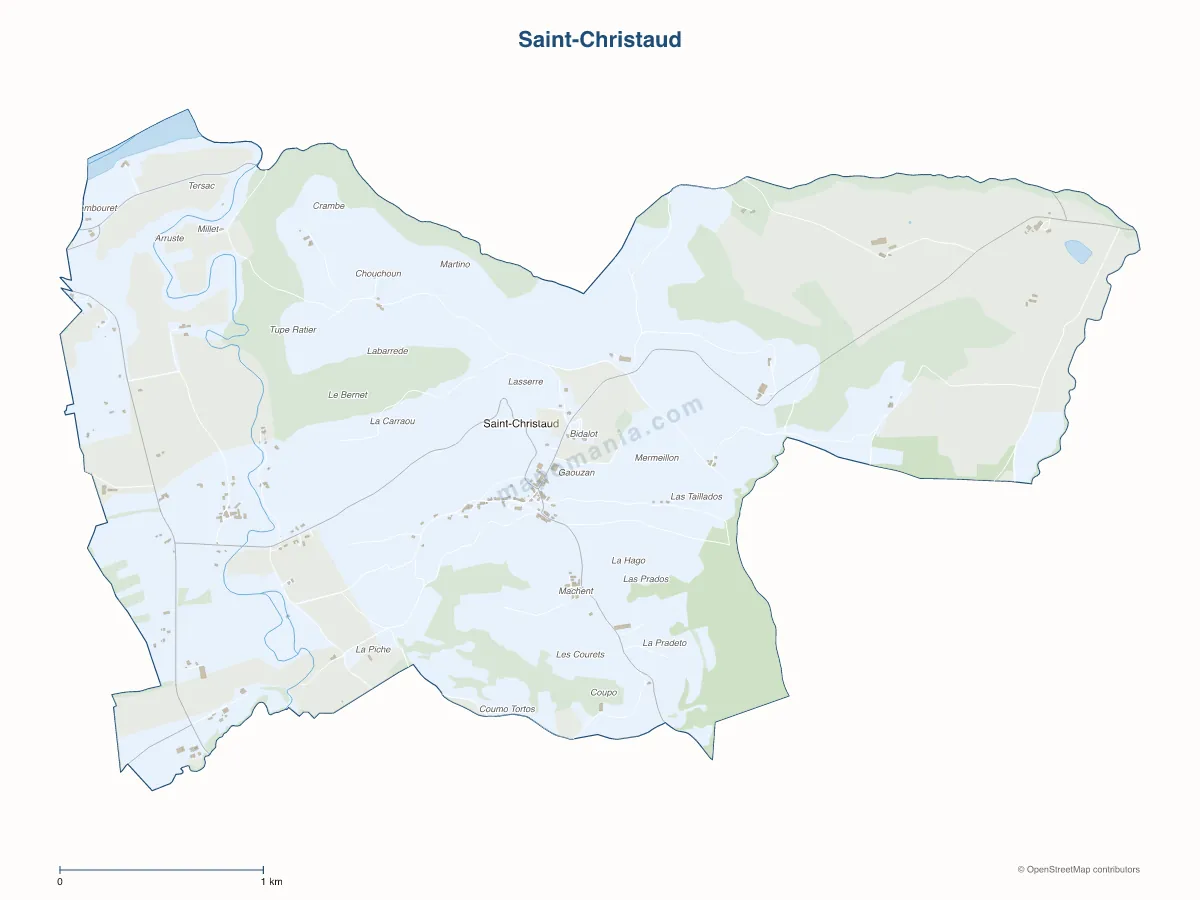 Carte de Saint-Christaud à personnaliser