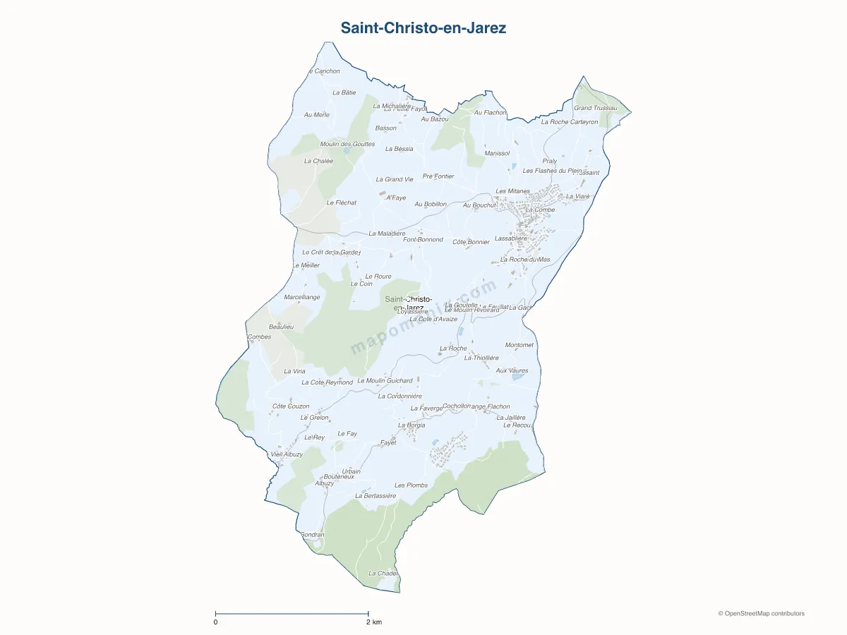 Carte de Saint-Christo-en-Jarez à personnaliser