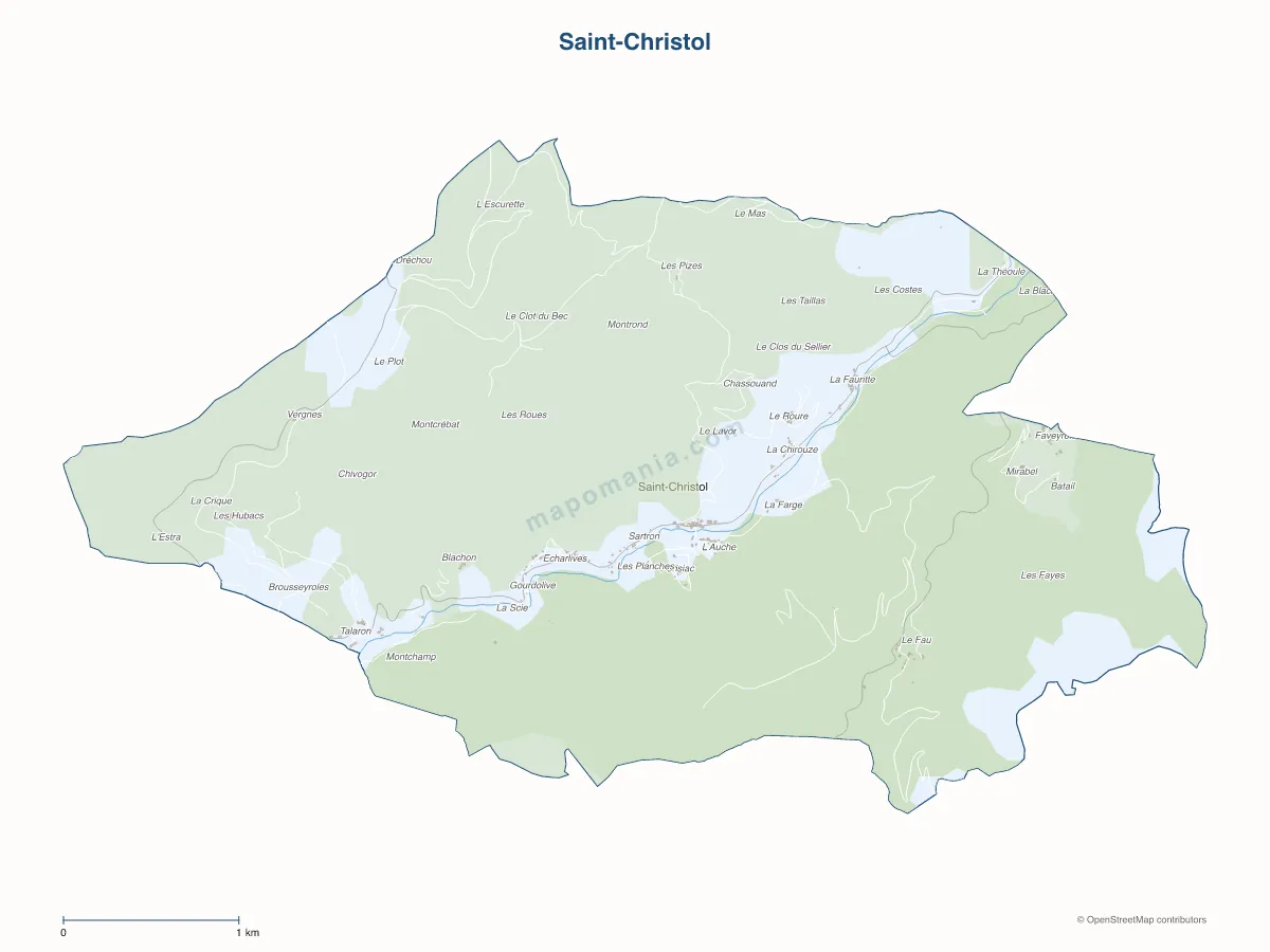 Carte de Saint-Christol à personnaliser