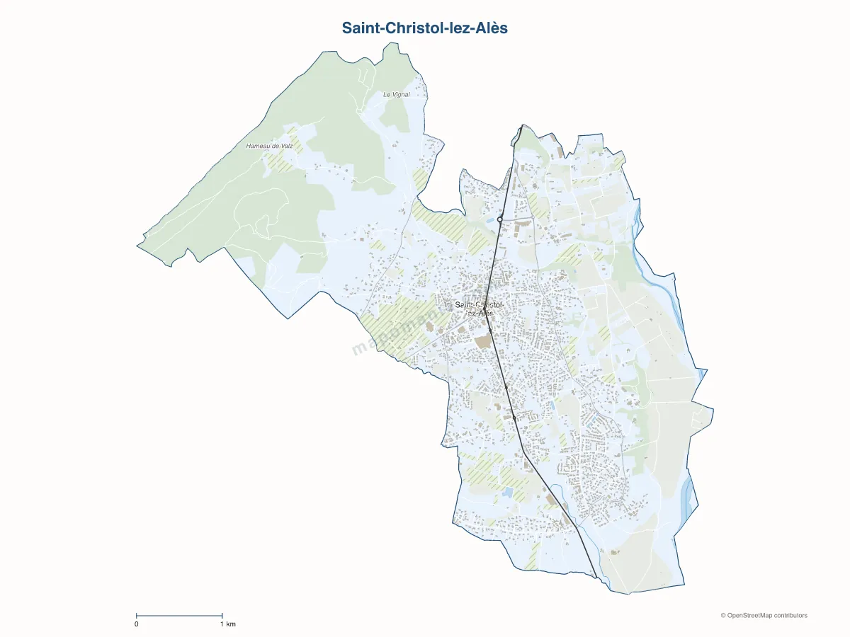 Carte de Saint-Christol-lez-Alès à personnaliser