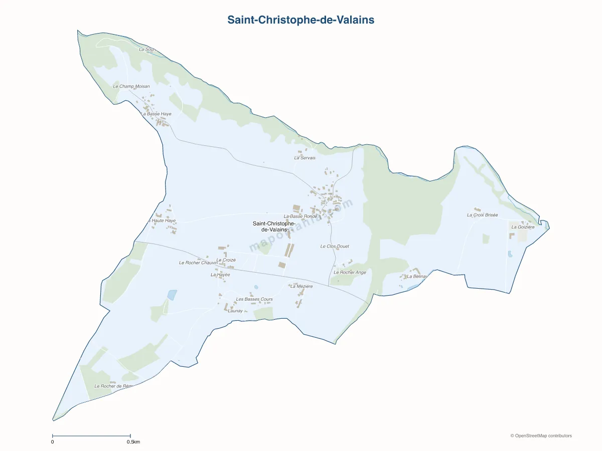 Carte de Saint-Christophe-de-Valains à personnaliser