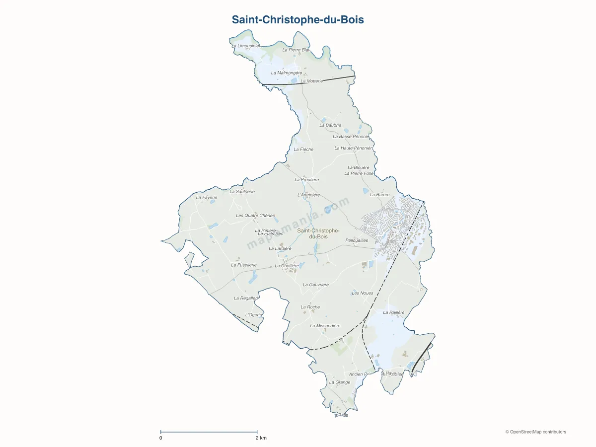 Carte de Saint-Christophe-du-Bois à personnaliser