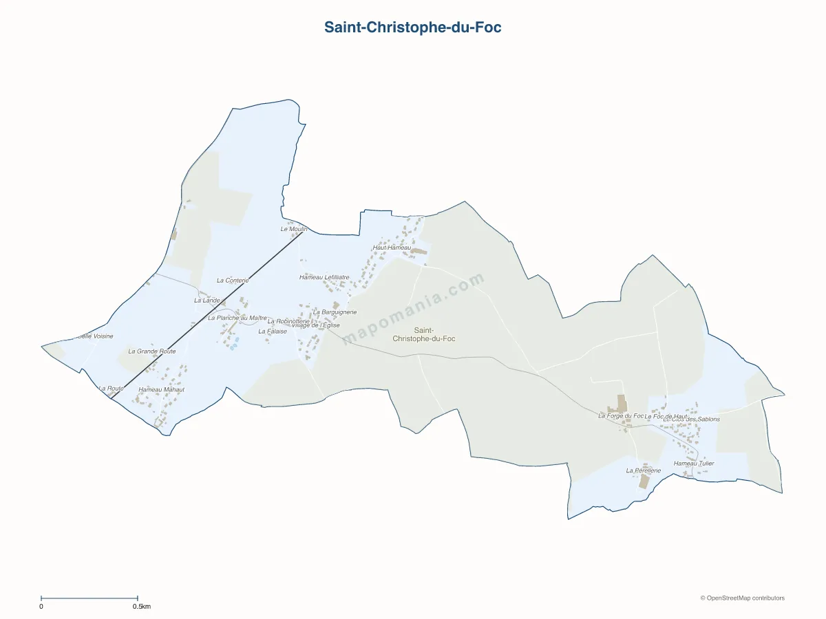 Carte de Saint-Christophe-du-Foc à personnaliser