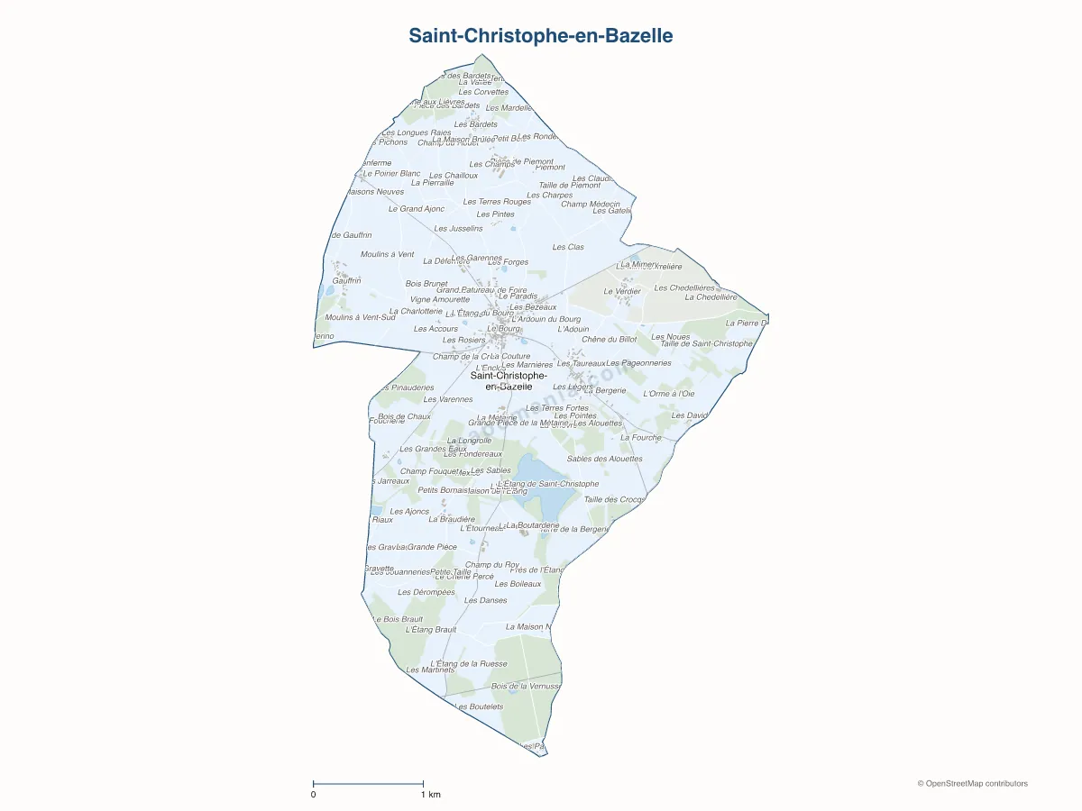 Carte de Saint-Christophe-en-Bazelle à personnaliser