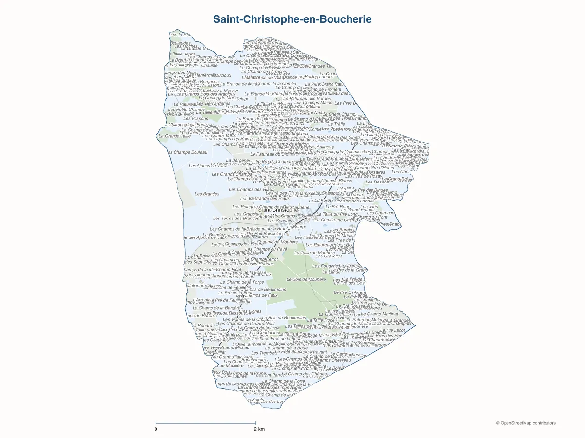 Carte de Saint-Christophe-en-Boucherie à personnaliser