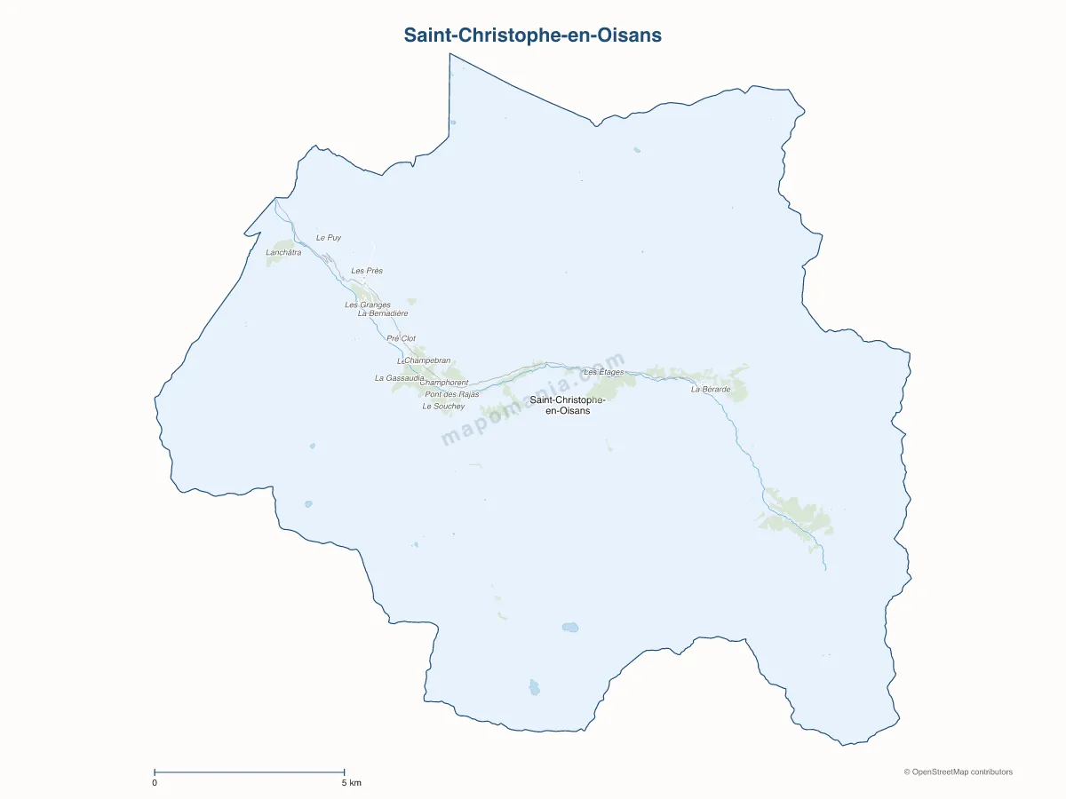 Carte de Saint-Christophe-en-Oisans à personnaliser