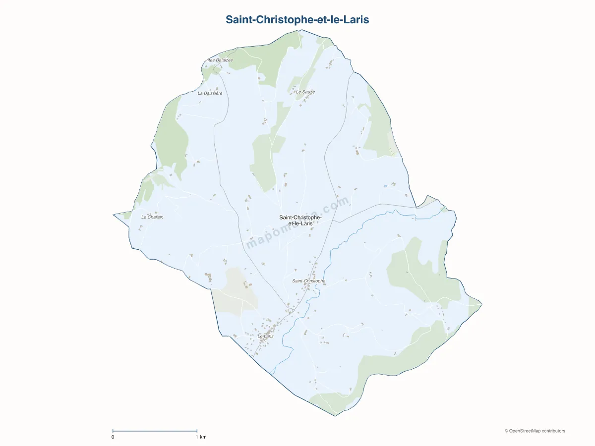 Carte de Saint-Christophe-et-le-Laris à personnaliser