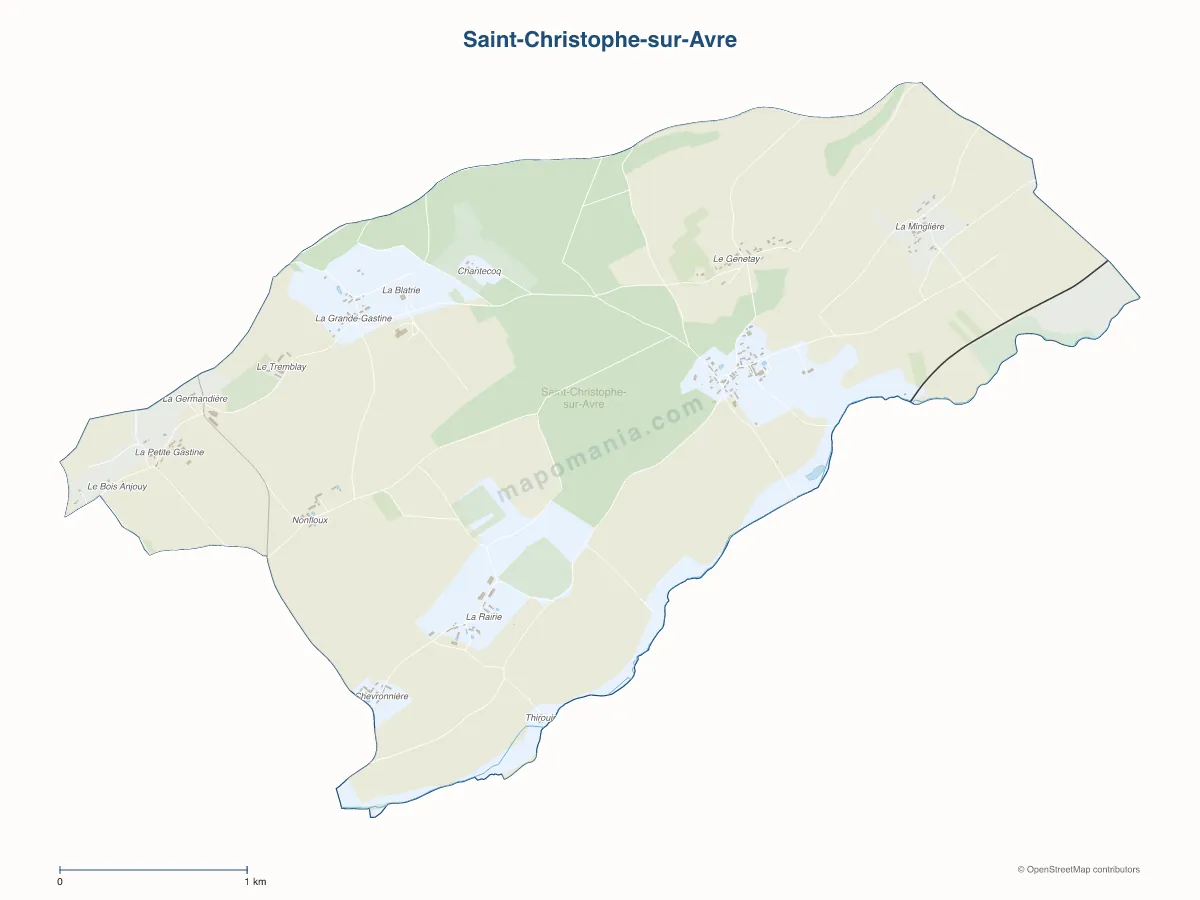 Carte de Saint-Christophe-sur-Avre à personnaliser