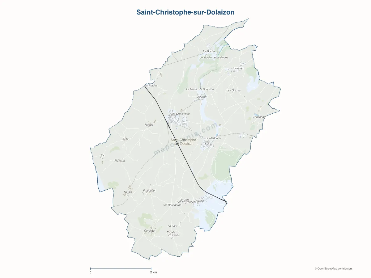 Carte de Saint-Christophe-sur-Dolaizon à personnaliser