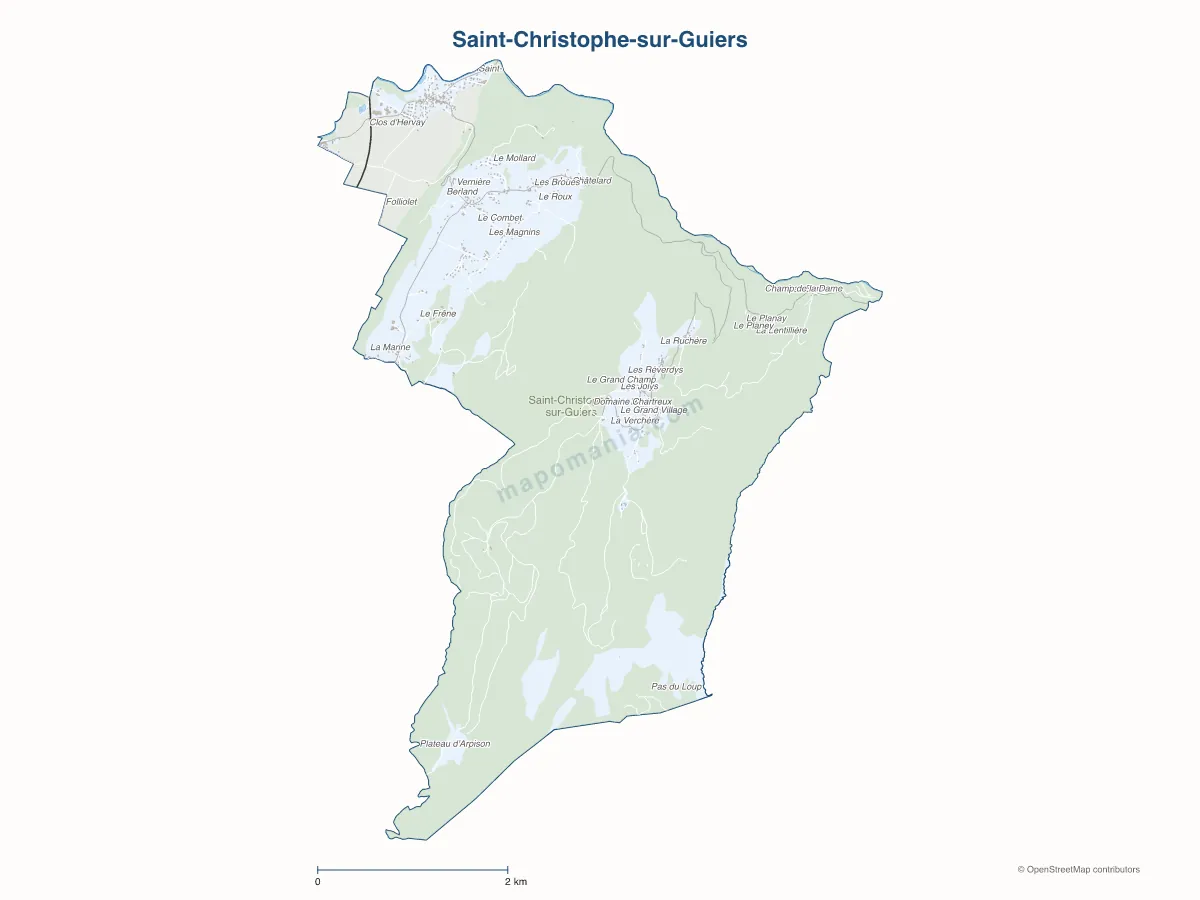 Carte de Saint-Christophe-sur-Guiers à personnaliser