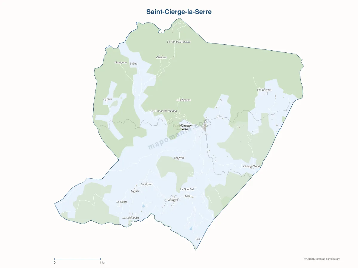 Carte de Saint-Cierge-la-Serre à personnaliser