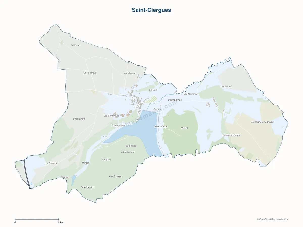 Carte de Saint-Ciergues à personnaliser
