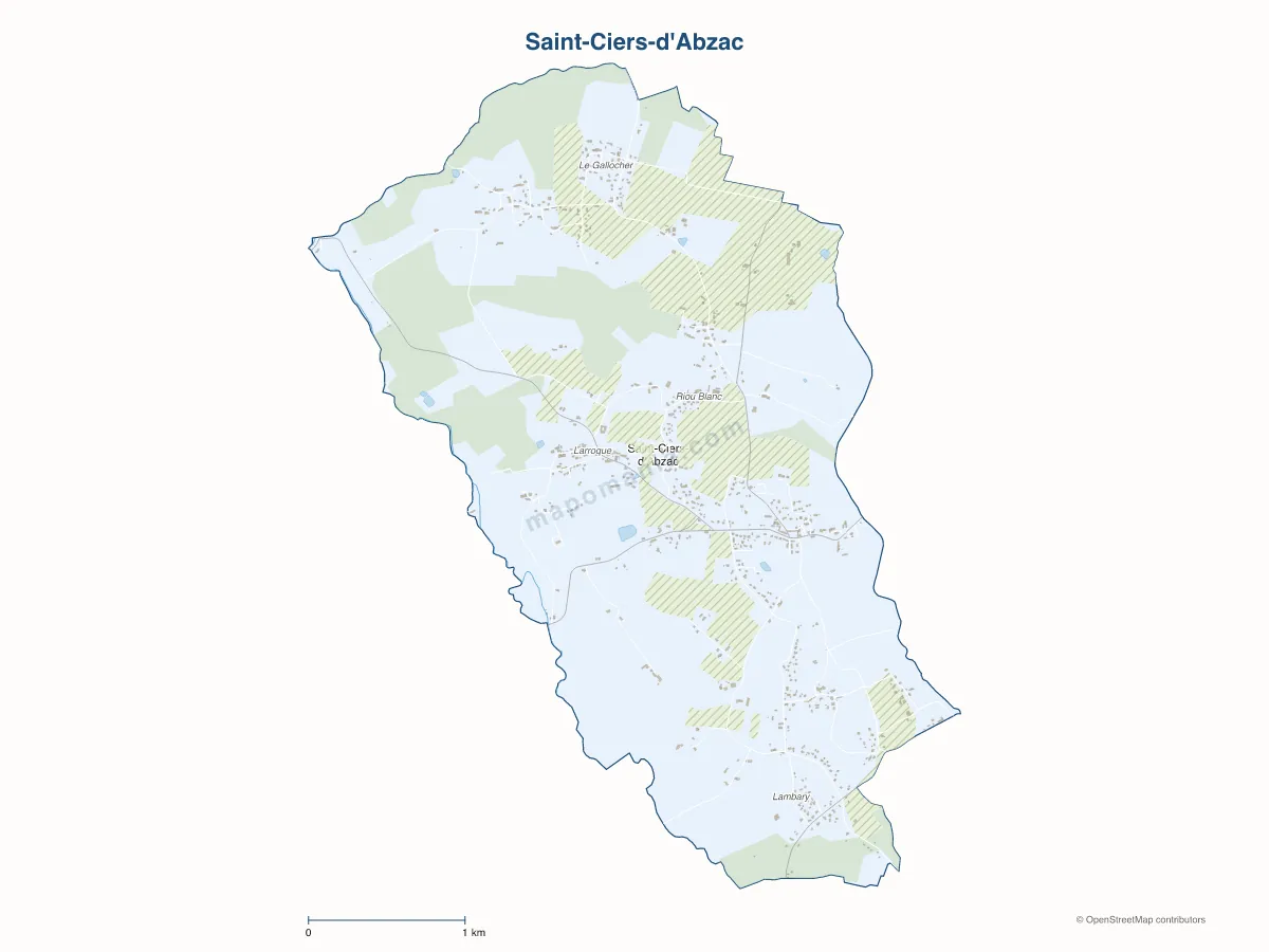 Carte de Saint-Ciers-d'Abzac à personnaliser