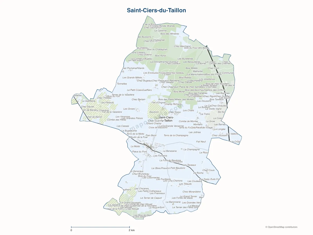Carte de Saint-Ciers-du-Taillon à personnaliser