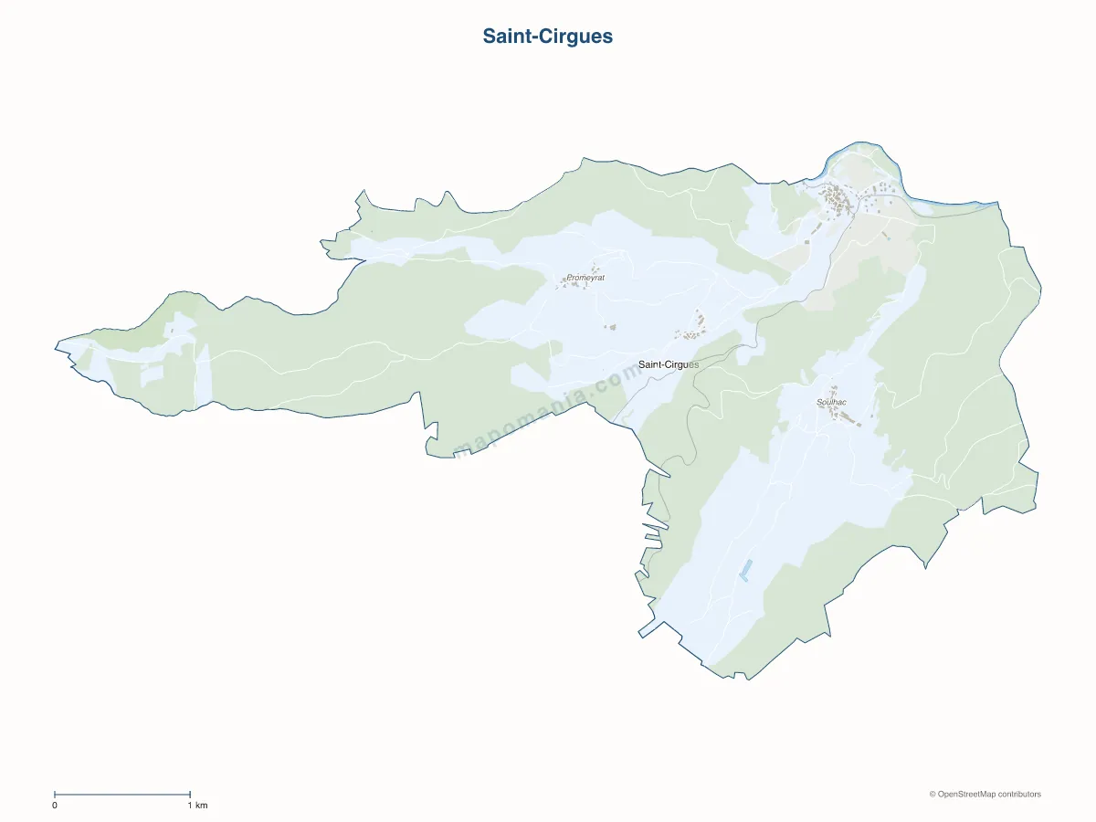 Carte de Saint-Cirgues à personnaliser