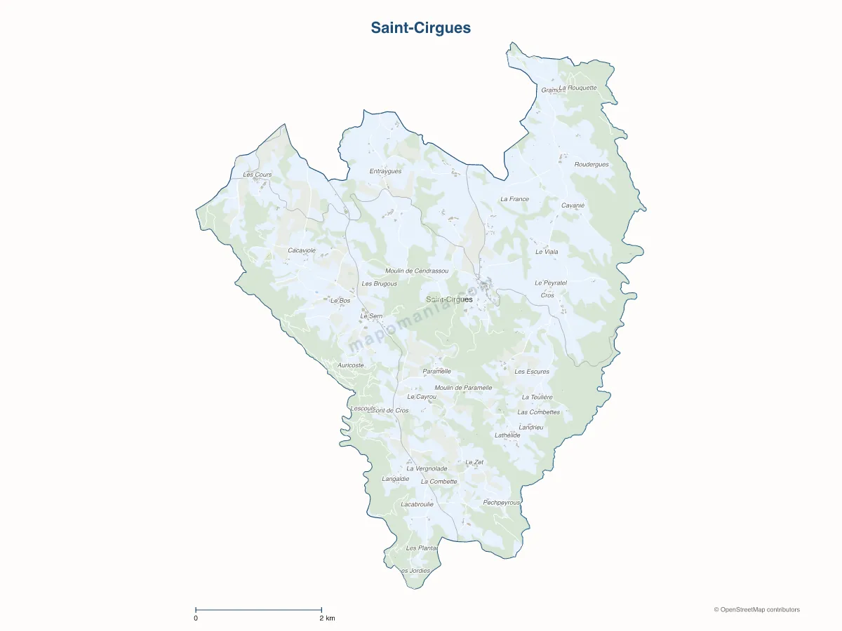 Carte de Saint-Cirgues à personnaliser