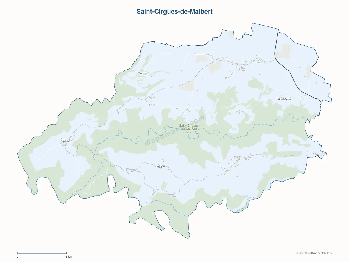 Carte de Saint-Cirgues-de-Malbert à personnaliser