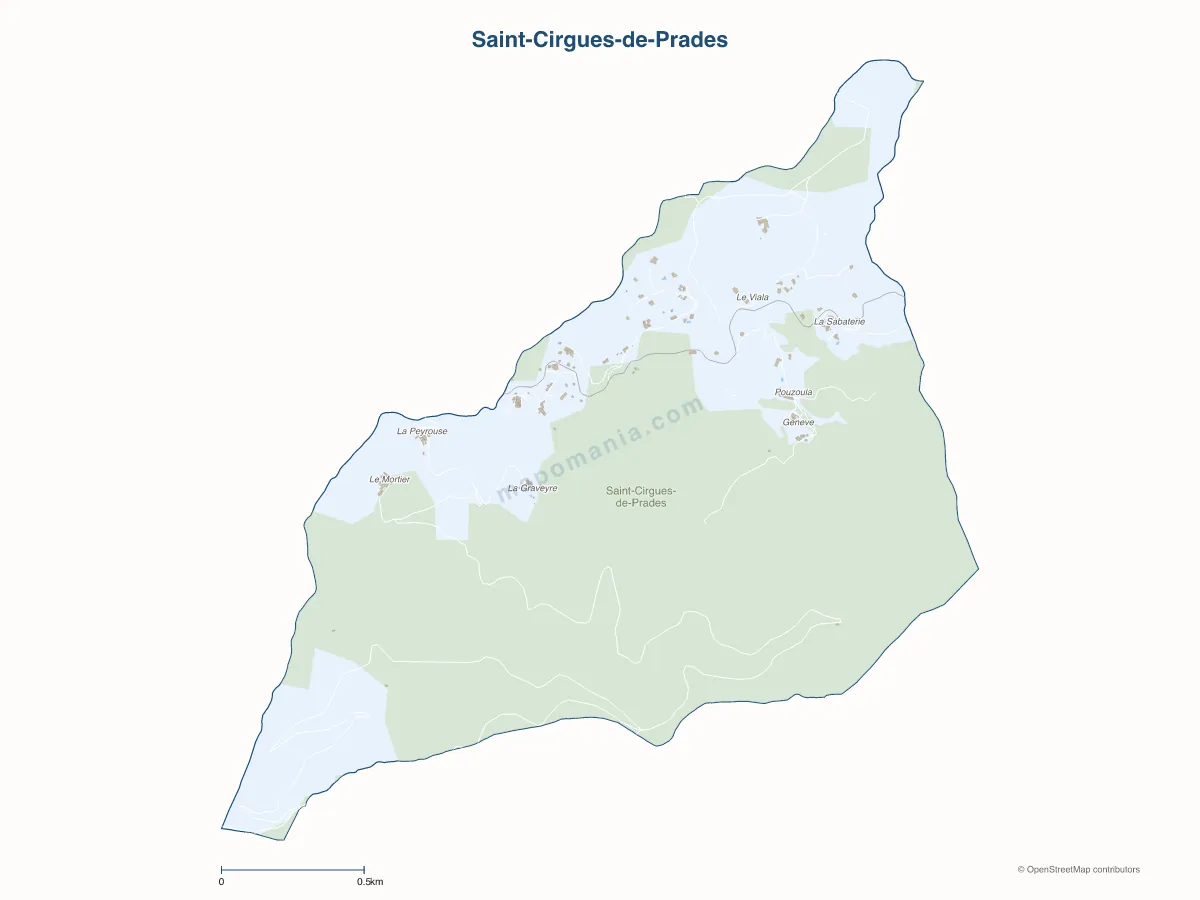 Carte de Saint-Cirgues-de-Prades à personnaliser