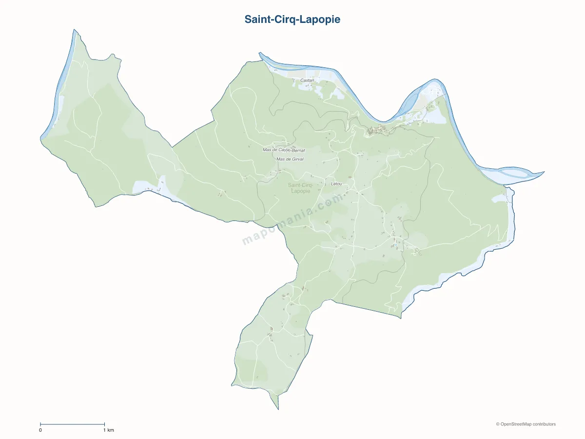 Carte de Saint-Cirq-Lapopie à personnaliser