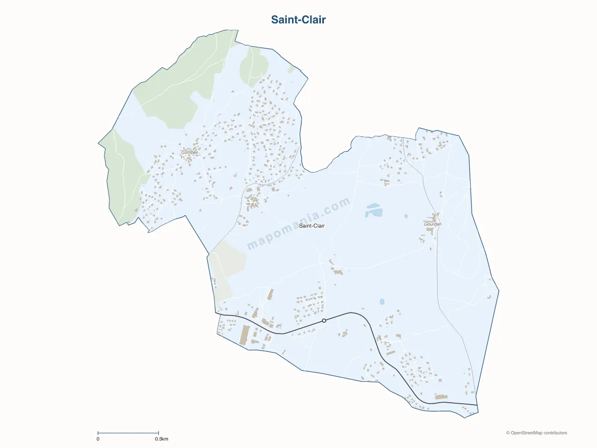 Carte de Saint-Clair à personnaliser