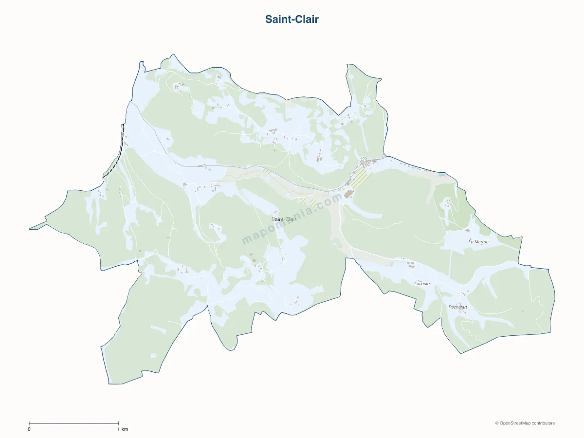 Carte de Saint-Clair à personnaliser
