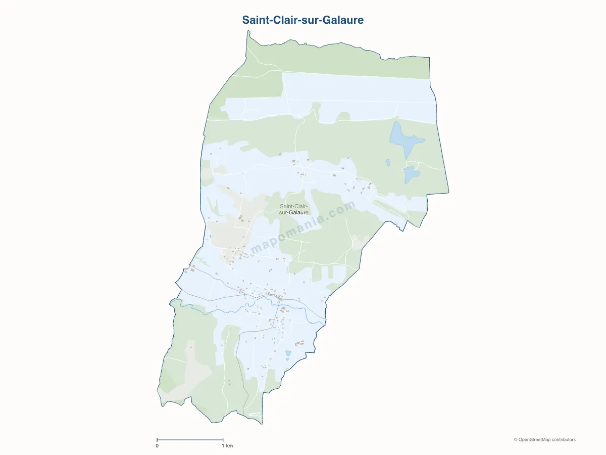 Carte de Saint-Clair-sur-Galaure à personnaliser
