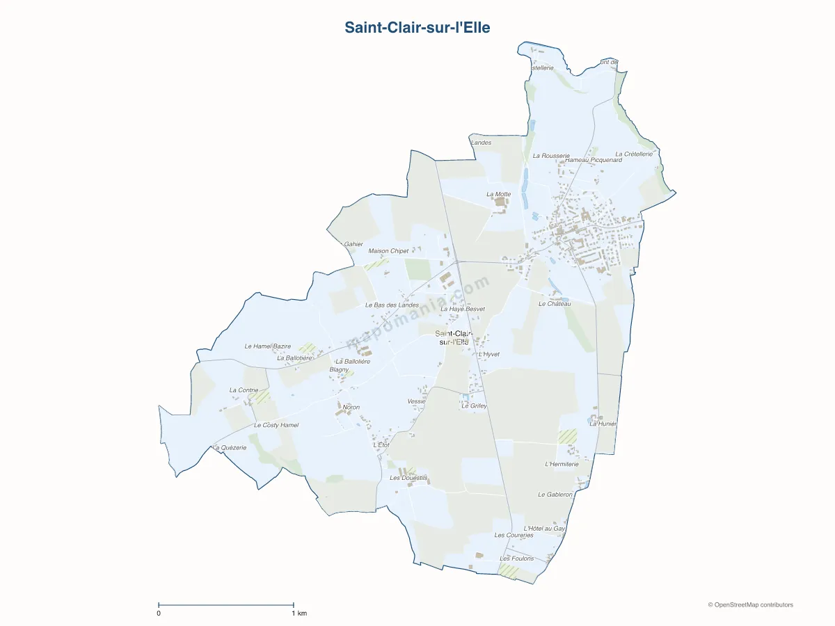 Carte de Saint-Clair-sur-l'Elle à personnaliser
