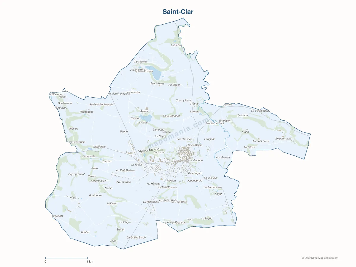 Carte de Saint-Clar à personnaliser