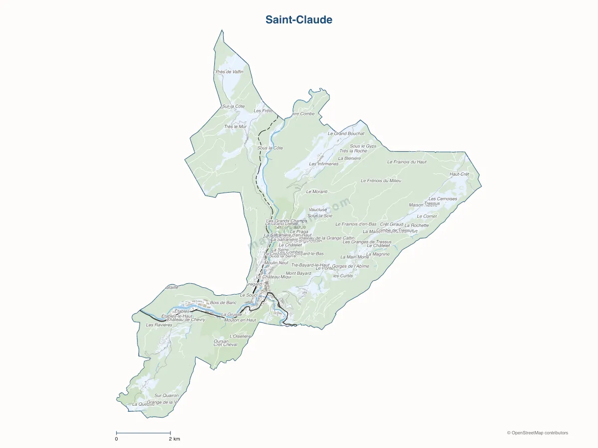 Carte de Saint-Claude à personnaliser