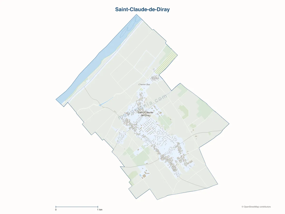 Carte de Saint-Claude-de-Diray à personnaliser