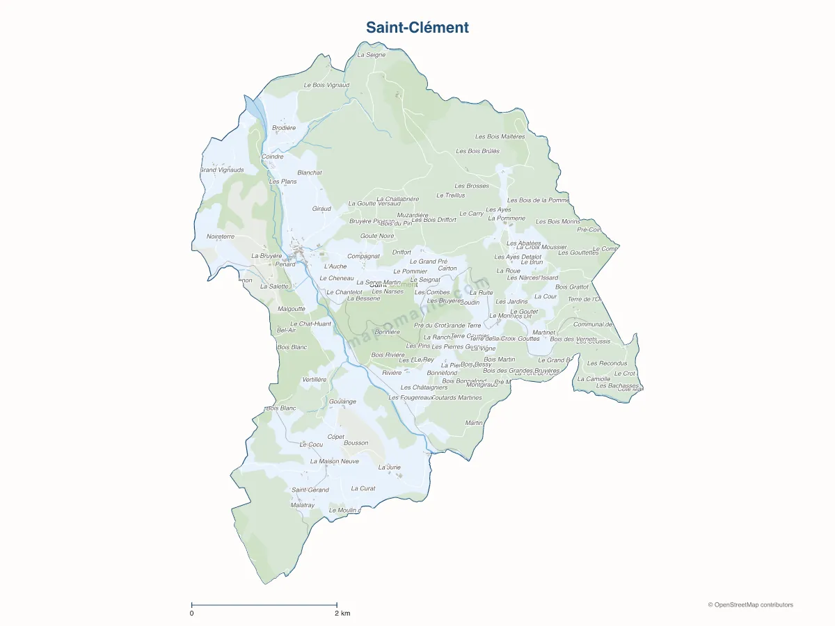 Carte de Saint-Clément à personnaliser