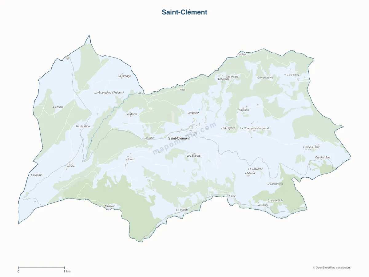 Carte de Saint-Clément à personnaliser