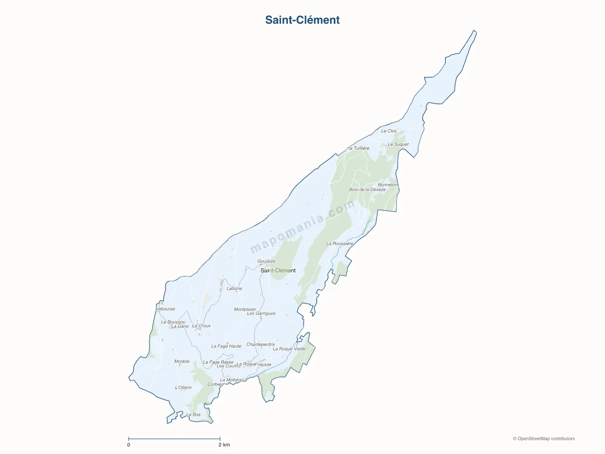 Carte de Saint-Clément à personnaliser