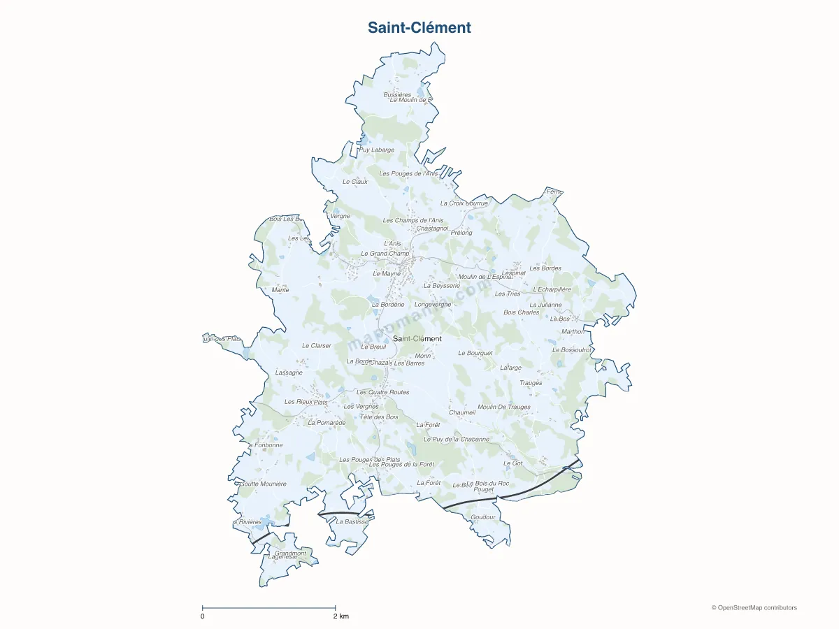 Carte de Saint-Clément à personnaliser