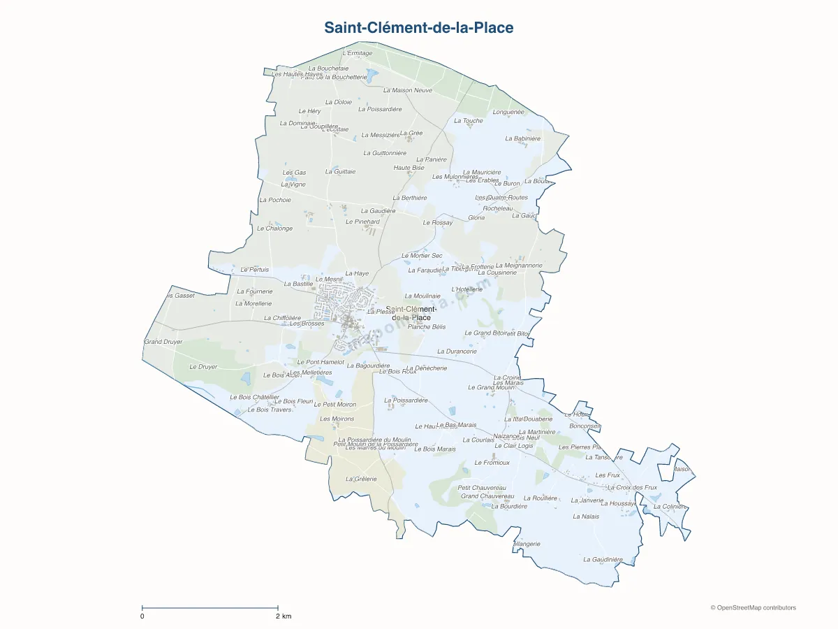 Carte de Saint-Clément-de-la-Place à personnaliser