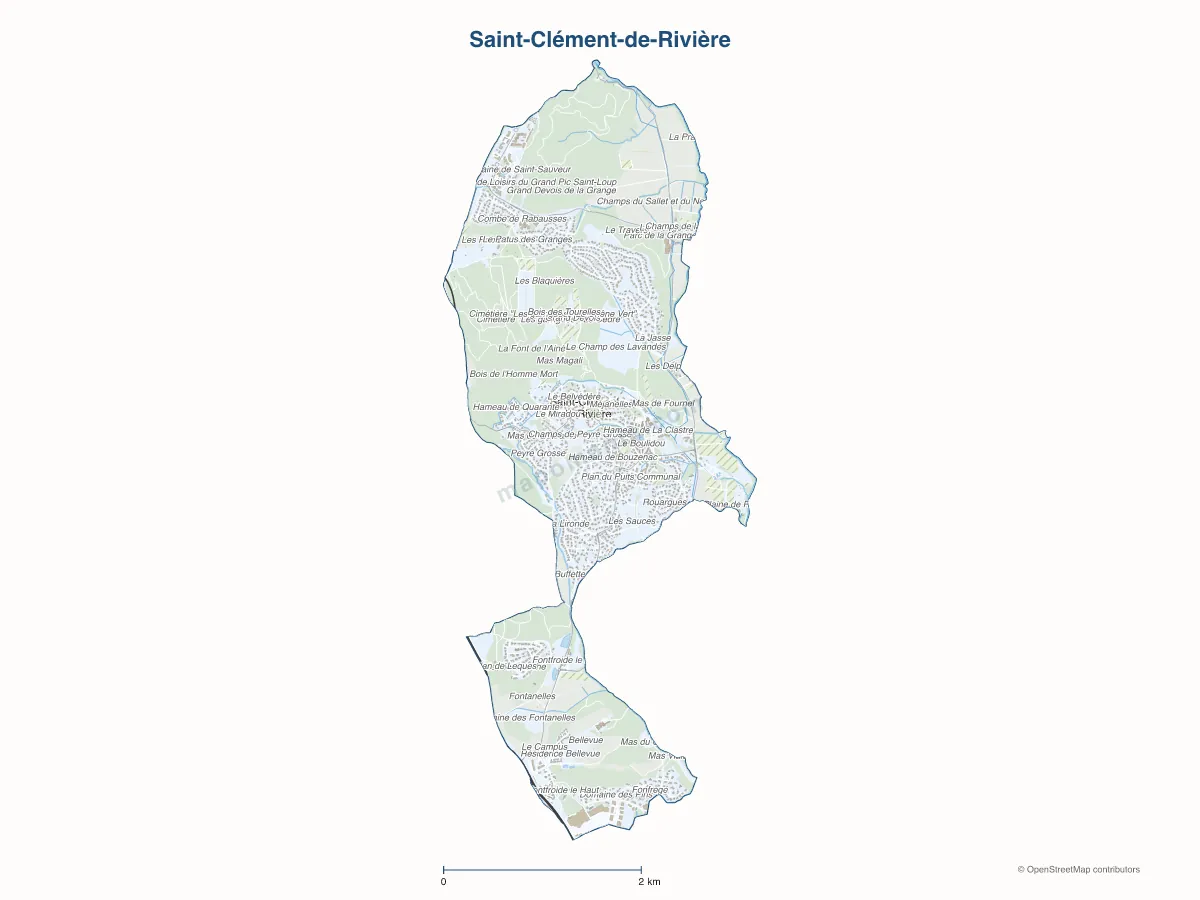 Carte de Saint-Clément-de-Rivière à personnaliser