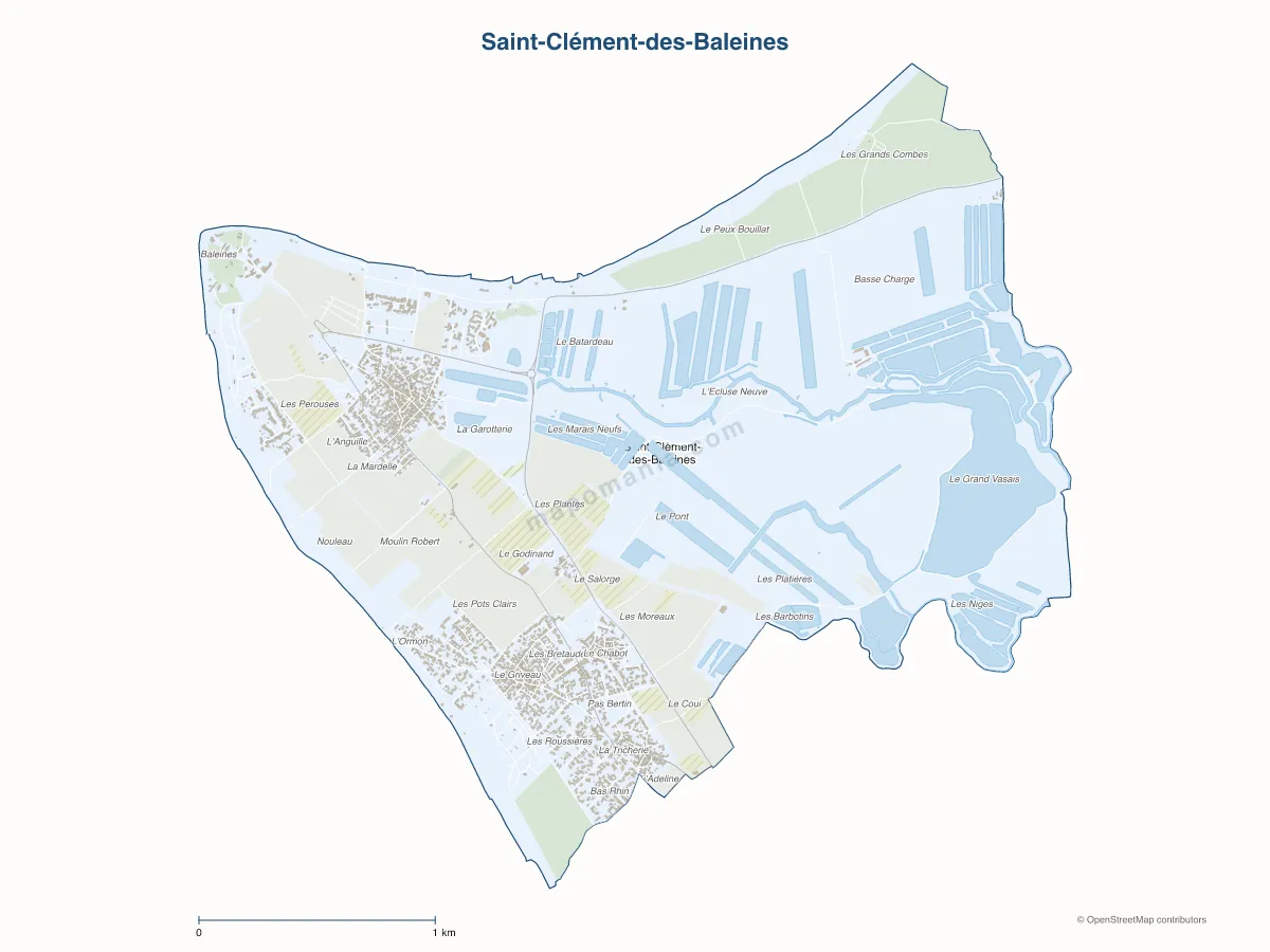 Carte de Saint-Clément-des-Baleines à personnaliser