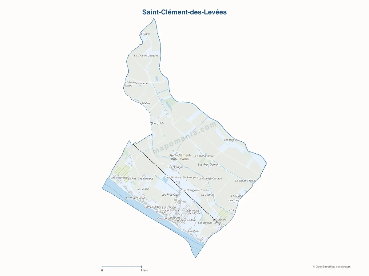 Carte de Saint-Clément-des-Levées à personnaliser