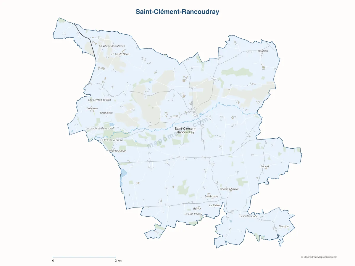 Carte de Saint-Clément-Rancoudray à personnaliser