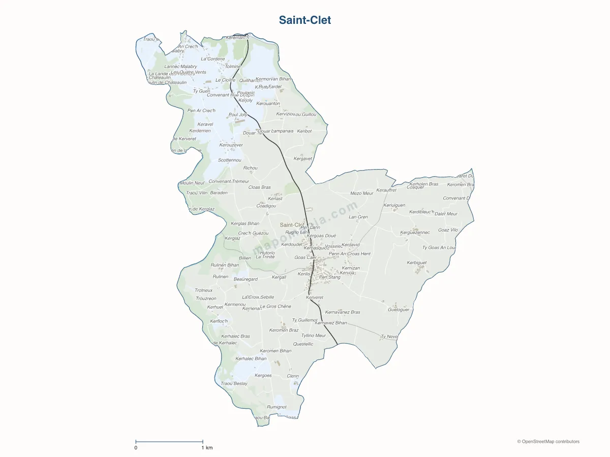 Carte de Saint-Clet à personnaliser