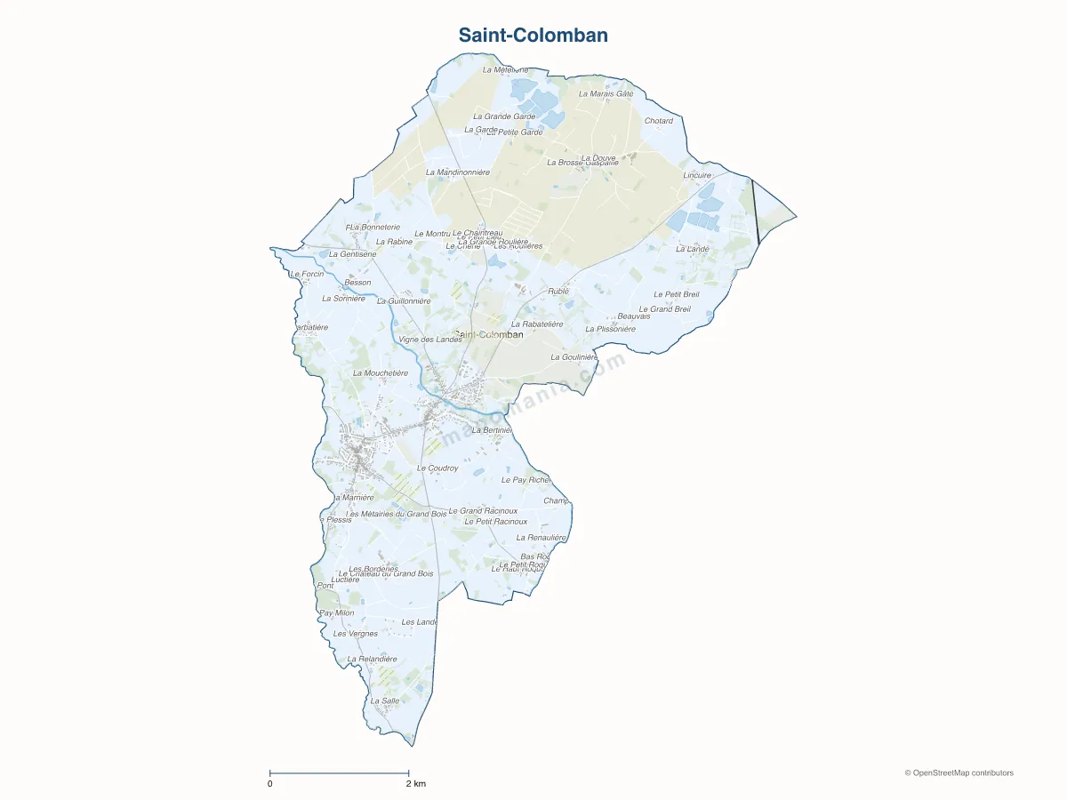 Carte de Saint-Colomban à personnaliser
